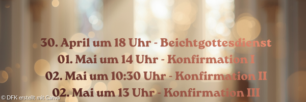 Termine der Konfirmationen in Göggingen